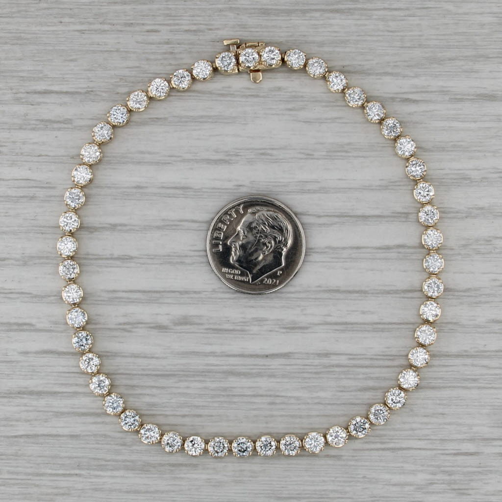 6.50ctw Lab Grown Diamond Tennis Bracelet 14k Yellow Gold 8.25" 4mm