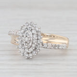 0.50ctw Diamond Cluster Halo Engagement Ring 10k Yellow Gold Size 7.25