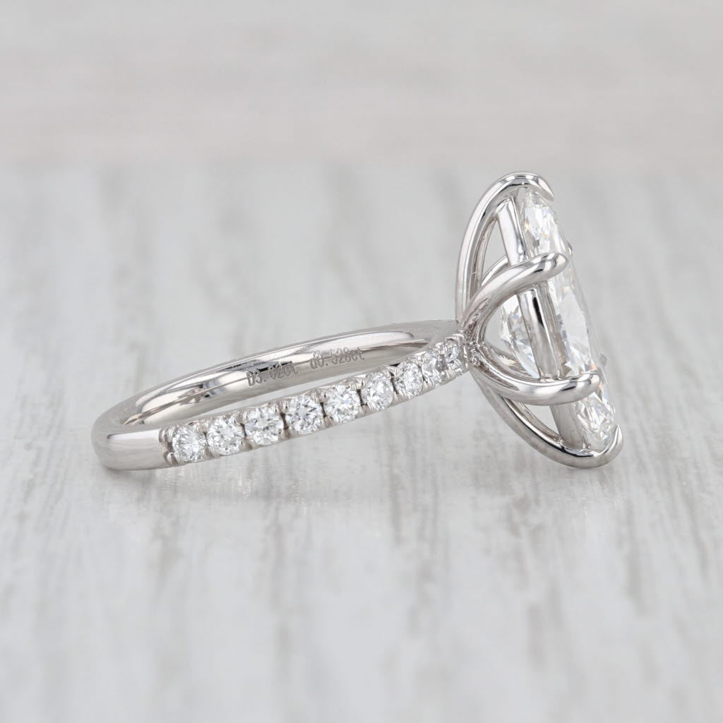 New IGI 3.55ctw Marquise Lab Grown Diamond Engagement Ring 14k Gold Size 6