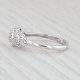 0.35ctw Diamond Cluster Halo Ring 10k White Gold Size 7.25 Engagement