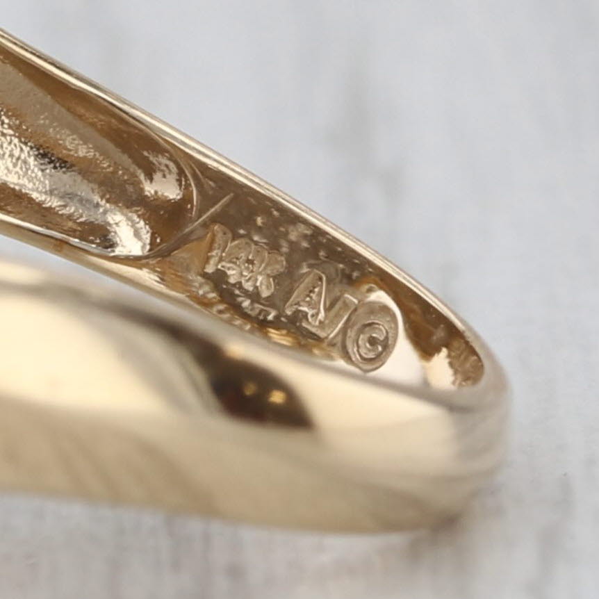1.54ctw Diamond Cluster Ring 14k Yellow Gold Size 7.25 Bypass Cocktail