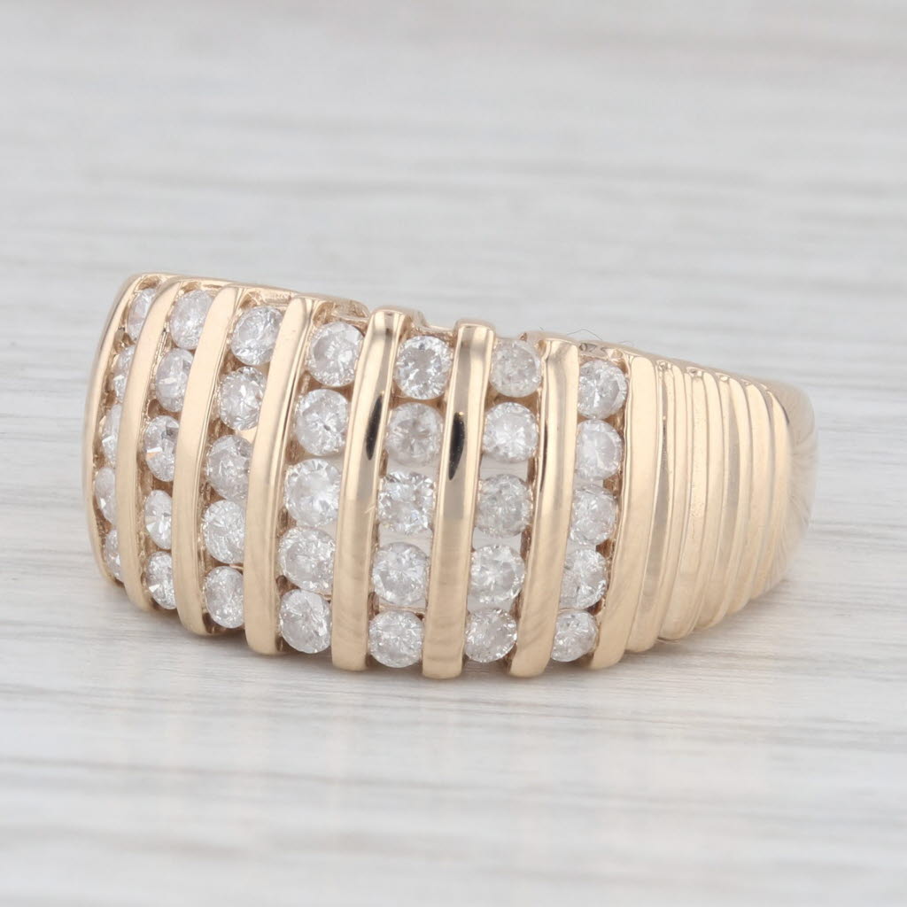 Light Gray 1ctw Diamond Ring 10k Yellow Gold Size 7.25