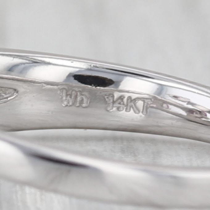 0.47ctw Pink Sapphire Diamond Bypass Ring 14k White Gold Size 7.25