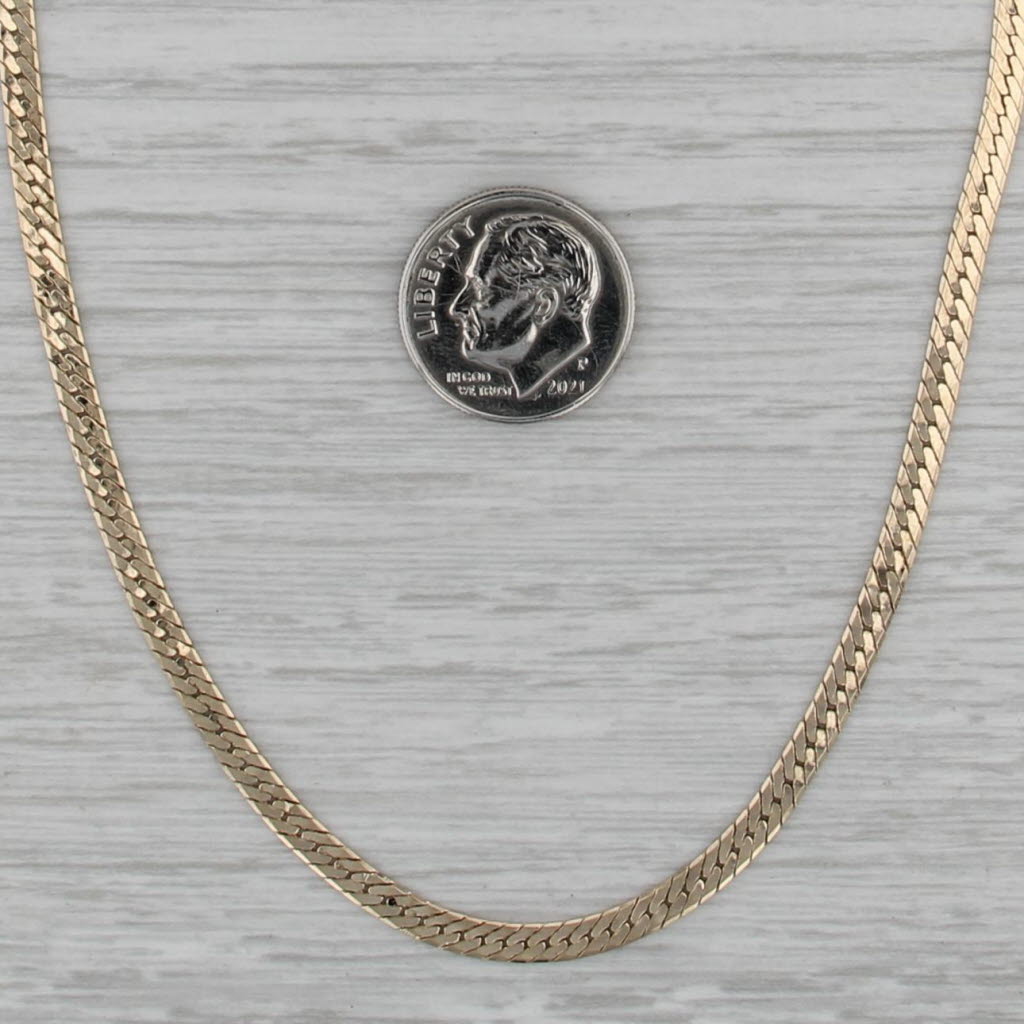 Herringbone Chain Necklace 14k Yellow Gold 19" 3mm
