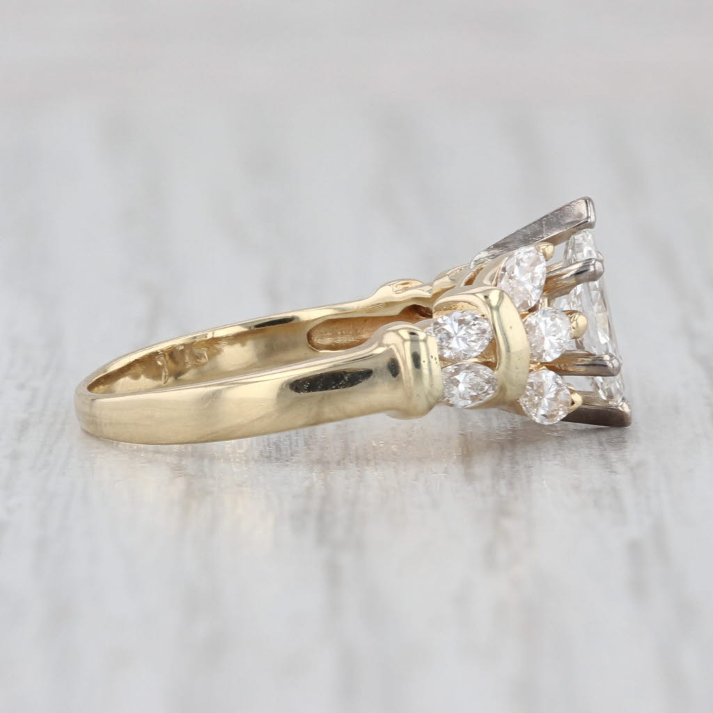 1.18ctw Marquise Diamond Engagement Ring 14k Yellow Gold Size 6.25