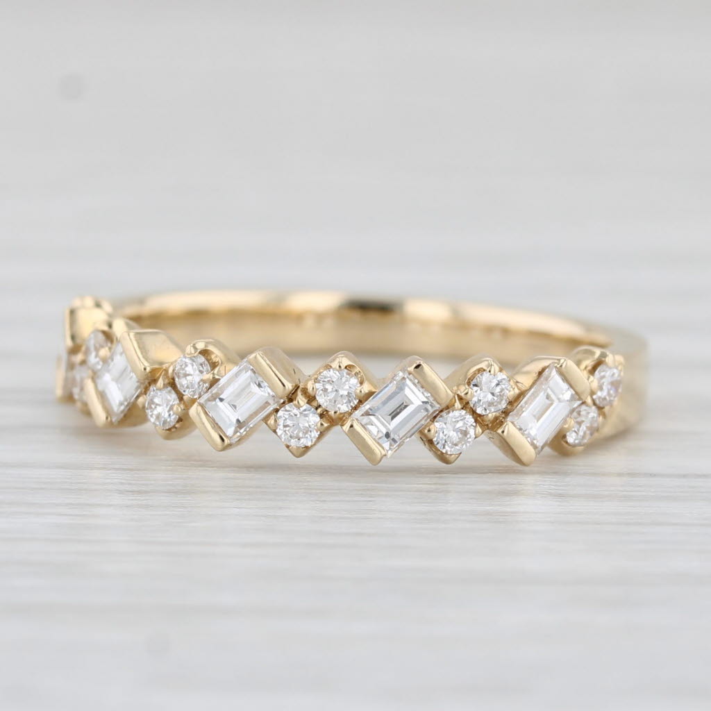 Light Gray New 0.49ctw Stackable Diamond Ring 14k Yellow Gold Wedding Band Size 6.75