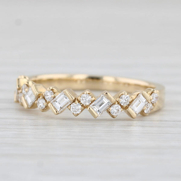 New 0.49ctw Stackable Diamond Ring 14k Yellow Gold Wedding Band Size 6.75