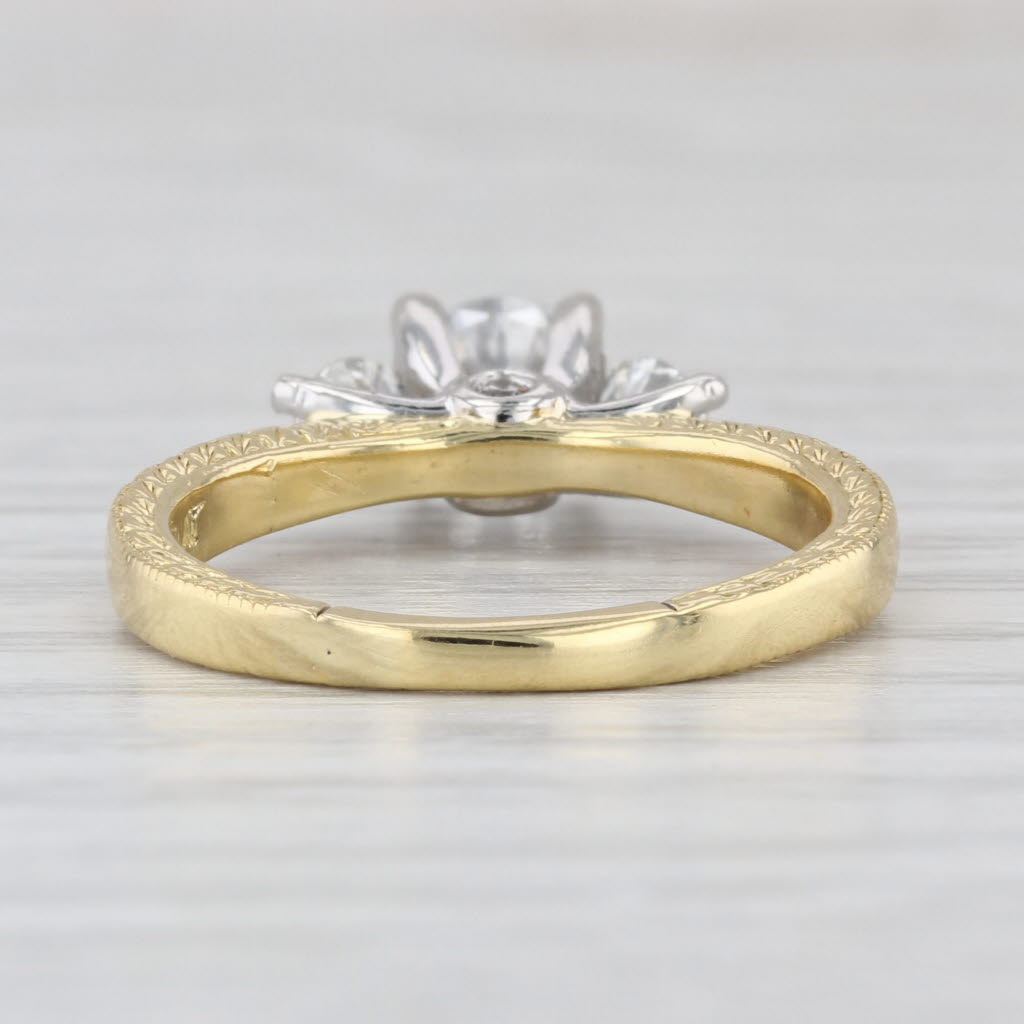 Scott Kay GIA 1.36ctw Diamond 3-Stone Engagement Ring 19k 800 Platinum Size 7