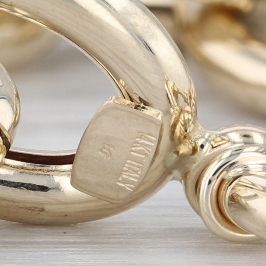 Chunky Cable Chain Necklace 14k Yellow Gold 20.25" 13mm Hollow Oval Links