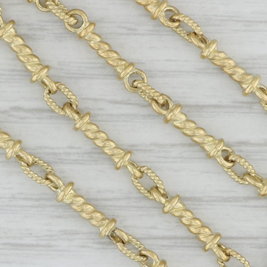 Judith Ripka 0.25ctw Diamond Flower Bar Link Necklace 18k Yellow Gold 15.5"