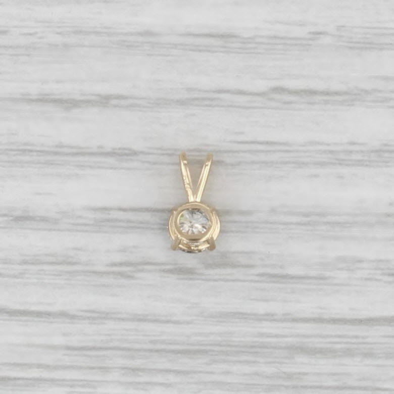 New 0.60ct Round Diamond Solitaire Pendant 14k Yellow Gold