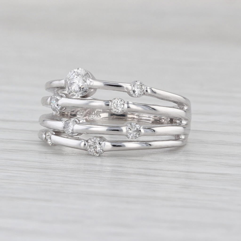 0.37ctw Diamond Orbite Multiband Ring 14k White Gold Size 5.25-5.5