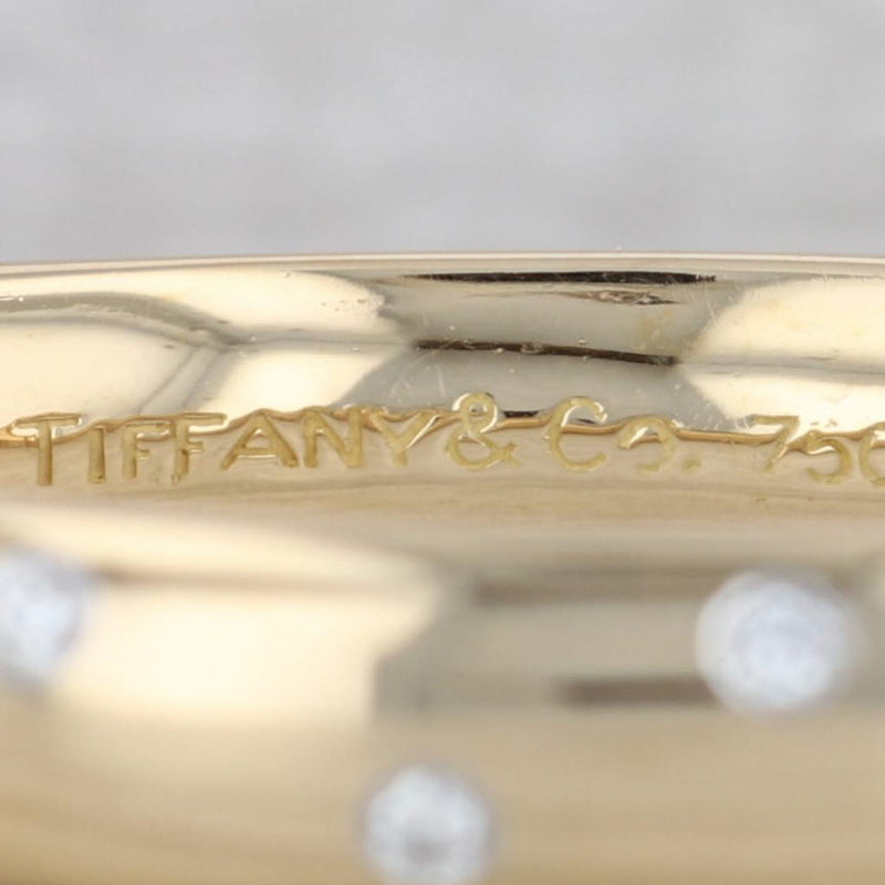 Gray Tiffany & Co Etoile 0.45ctw Diamond Bangle Bracelet 18k Gold Platinum 5.5" Box