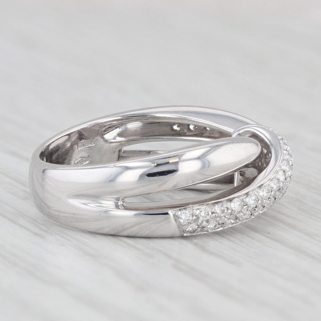 Light Gray 0.50ctw Diamond Overlay Ring 18k White Gold Size 7.25
