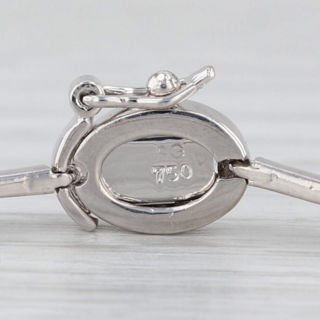 0.68ctw White Yellow Diamond Bracelet 18k White Yellow Gold 7.5" Bar Chain