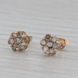 0.50ctw Diamond Cluster Flower Stud Earrings 10k Yellow Gold