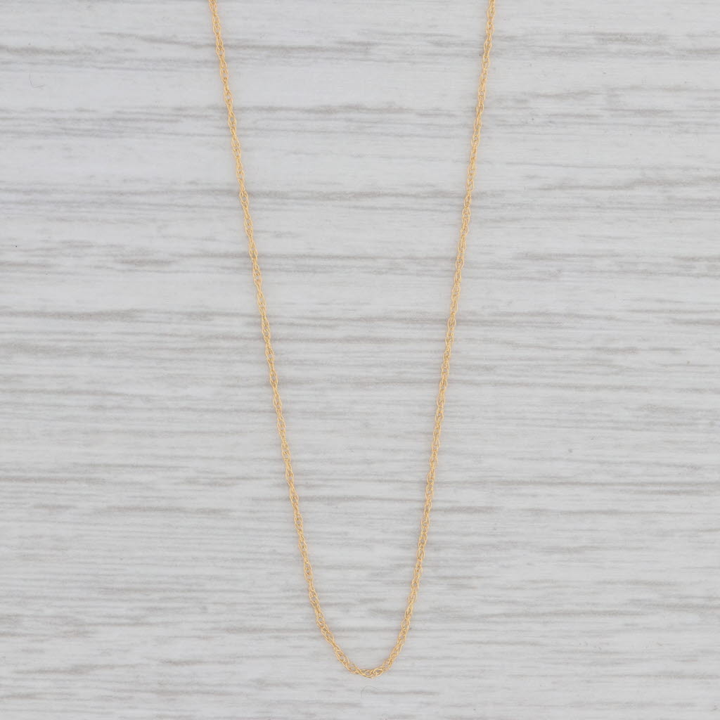 Gray Fine Rope Chain Necklace 10k Yellow Gold 17.75" 0.7mm