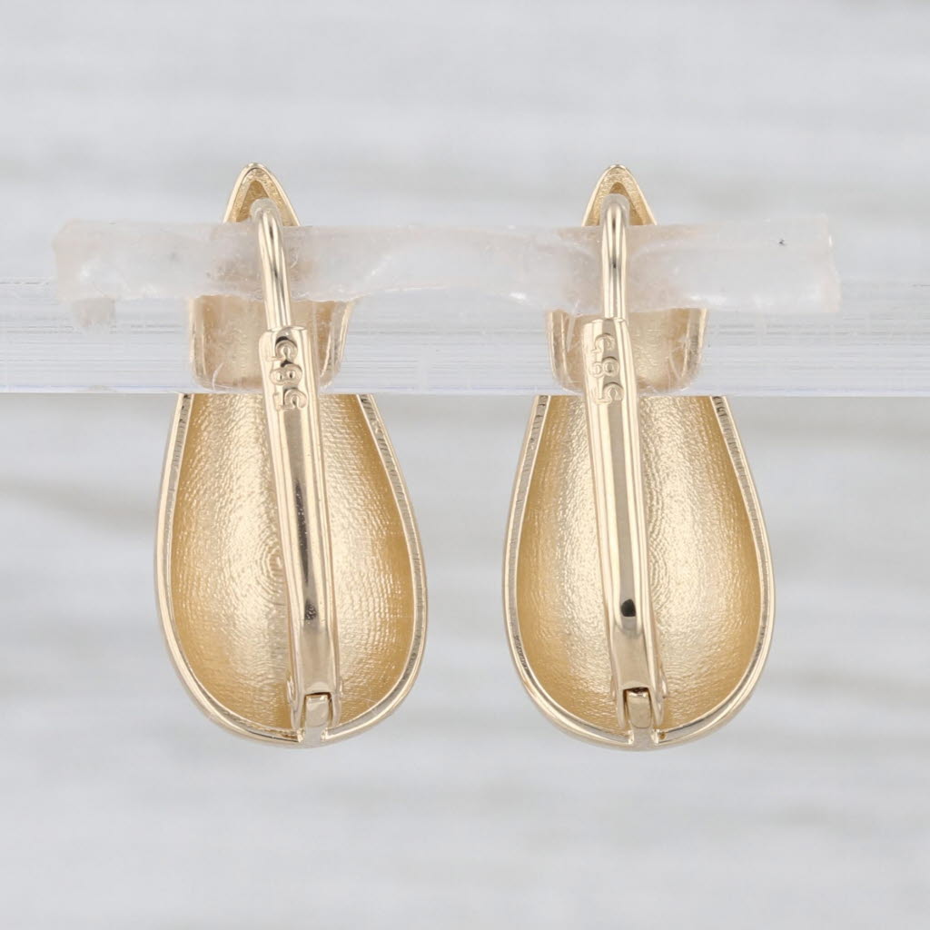 Teardrop Drop Earrings 14k Yellow Gold Lever Backs