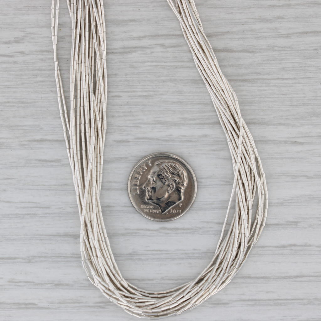 Liquid Silver Multistrand Necklace Sterling Silver Vintage Native American