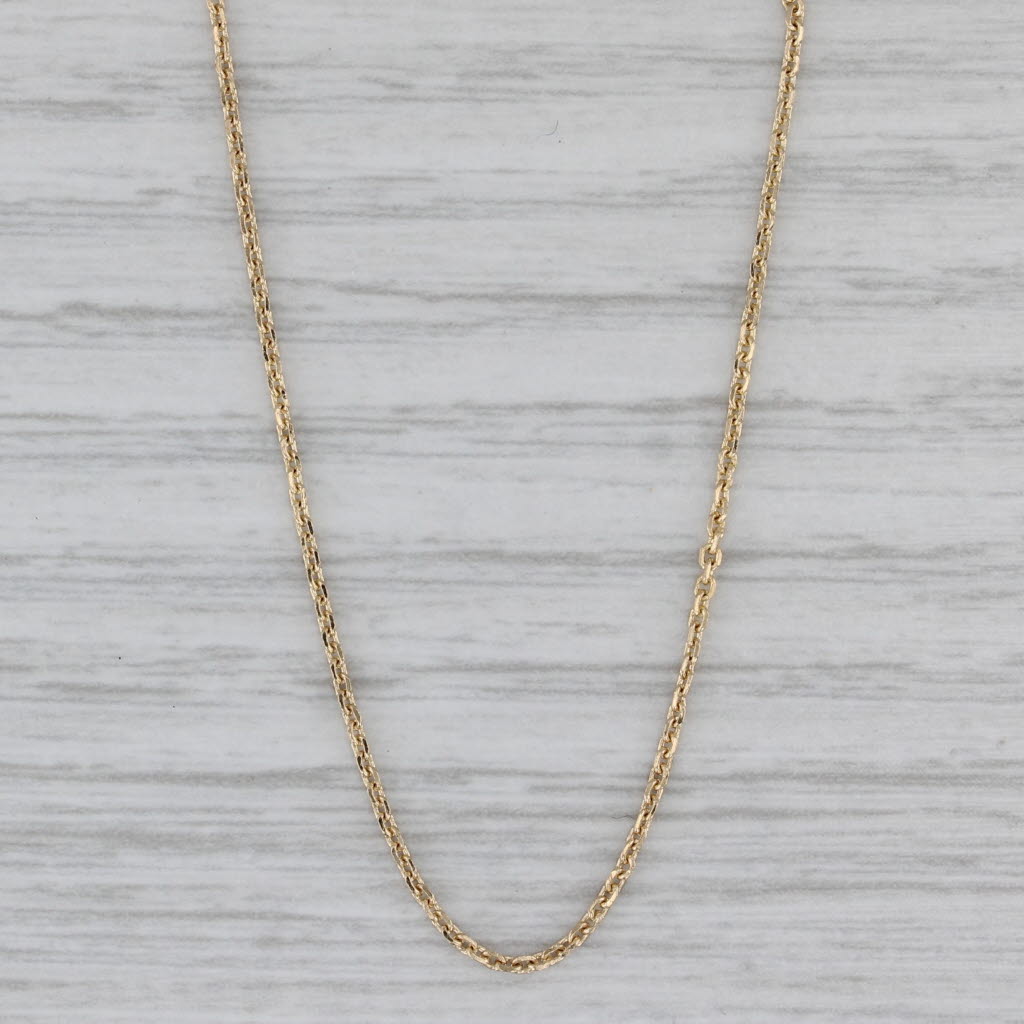 Gray Cable Chain Necklace 14k Yellow Gold 18.75" 0.8mm