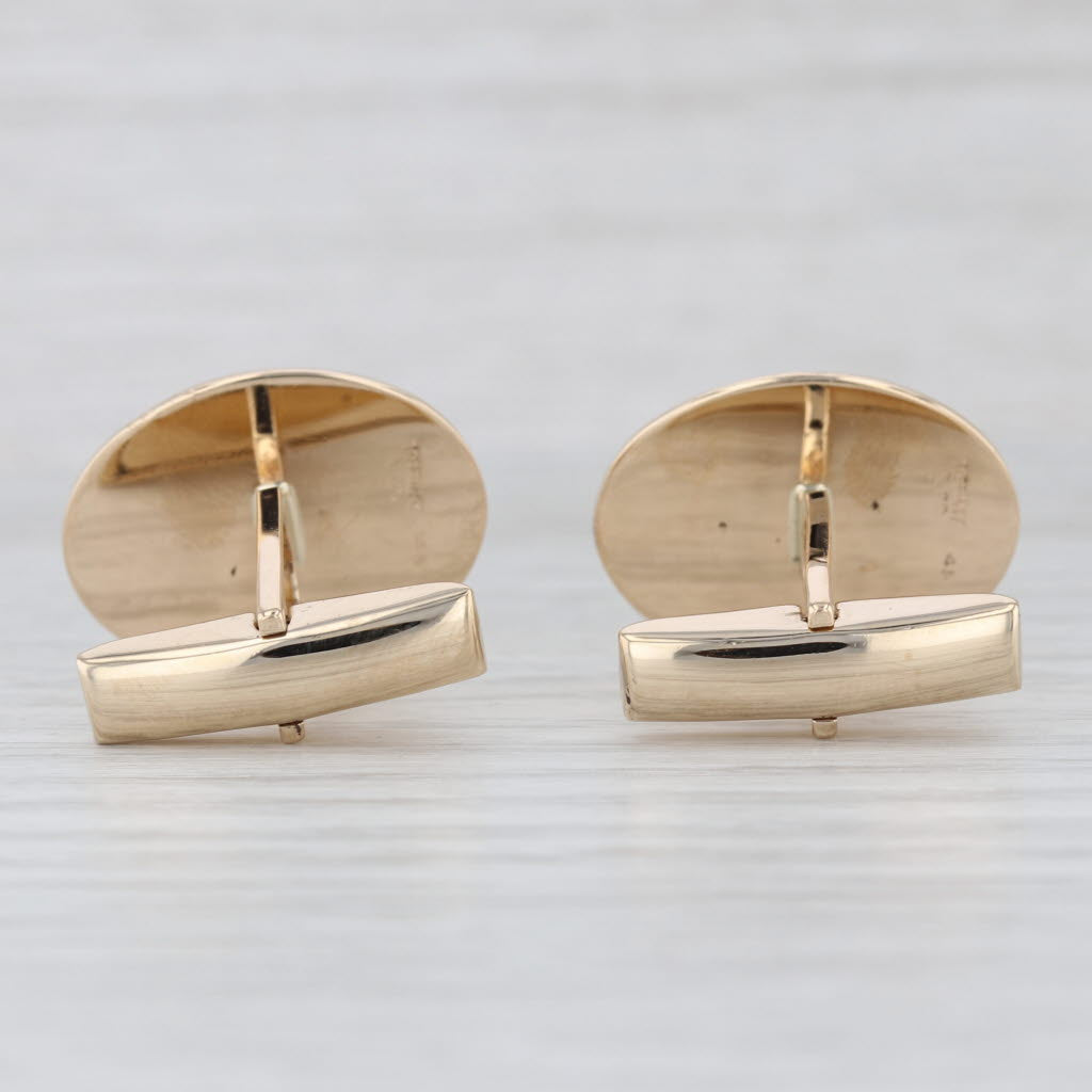 Engravable Tiffany & Co Cufflinks 14k Yellow Gold Folding Backs