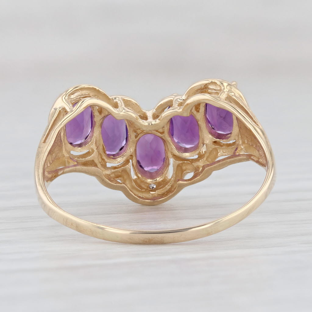 Light Gray 3.35ctw Contoured Amethyst Ring 14k Yellow Gold Size 11.25 Jacket Guard