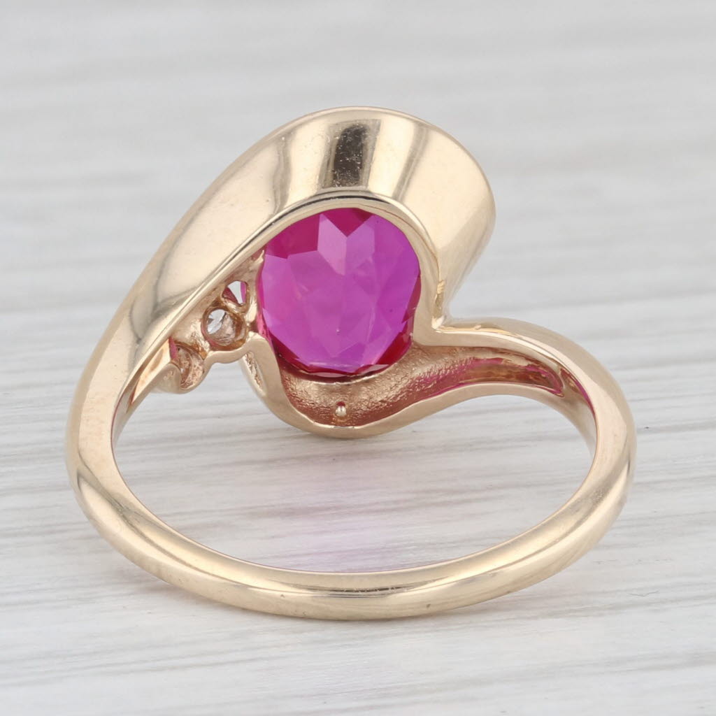 Light Gray 2.50ctw Lab Created Ruby Cubic Zirconia Ring 10k Yellow Gold Size 6.25 Bypass