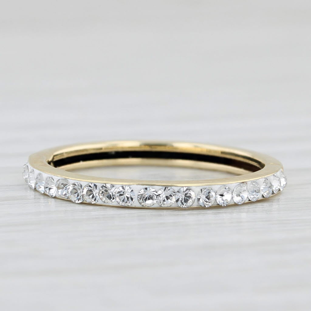 Light Gray New Cubic Zirconia Wedding Band 14k Yellow Gold Stackable Ring Size 6