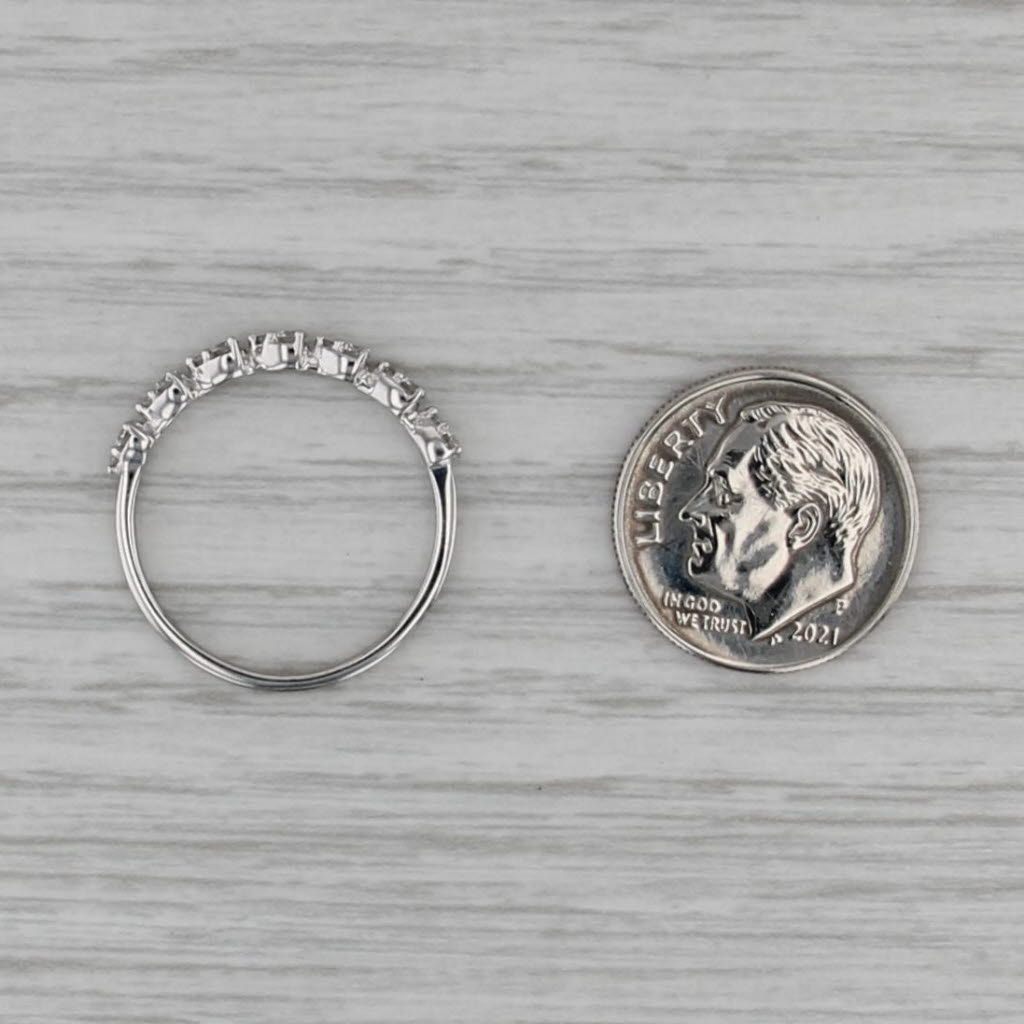 0.23ctw Diamond Wedding Band 14k White Gold Size 7.25 Stackable Anniversary Ring