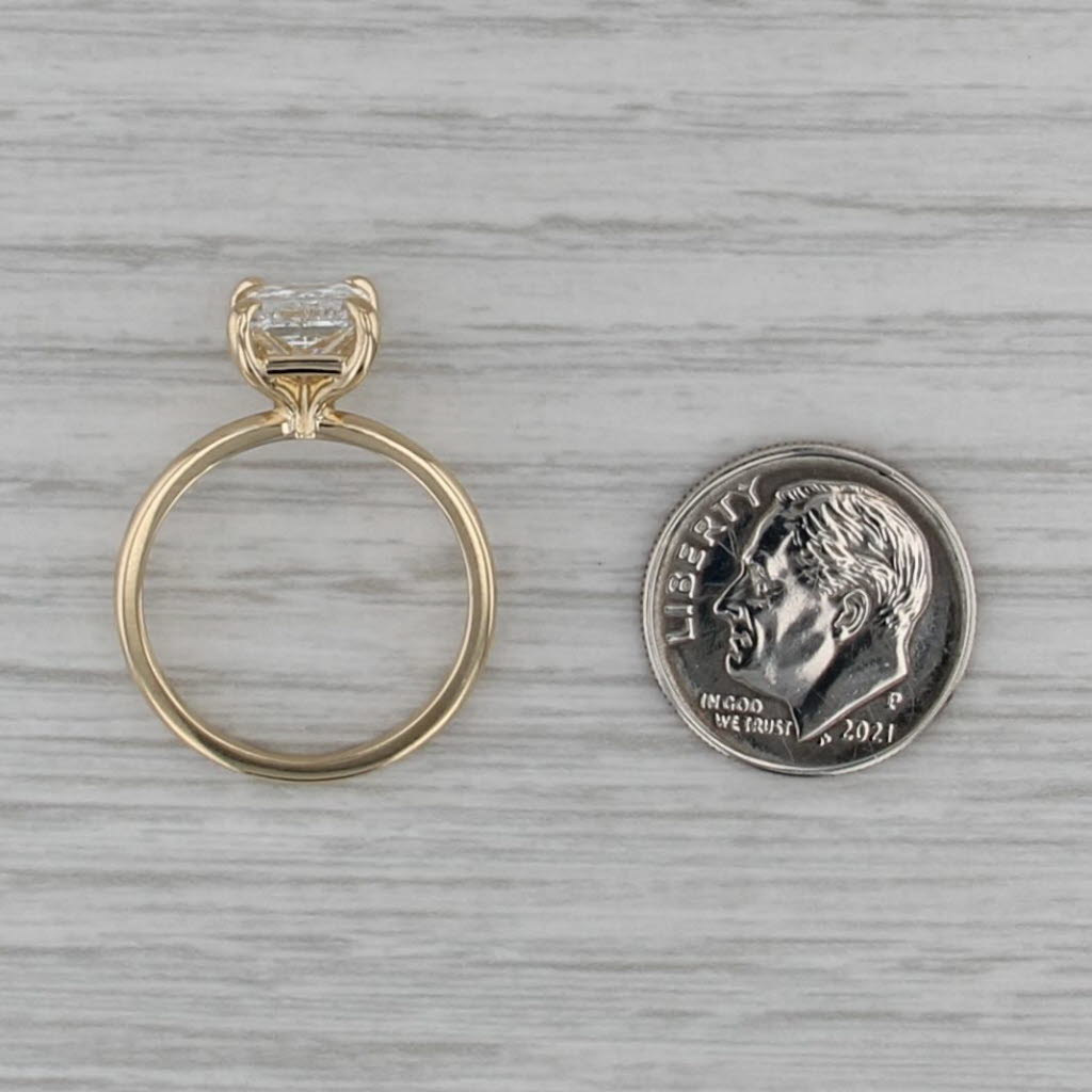 New 2.59ct Lab Grown Diamond Solitaire Ring 14k Yellow Gold Size 6.75 E VS1
