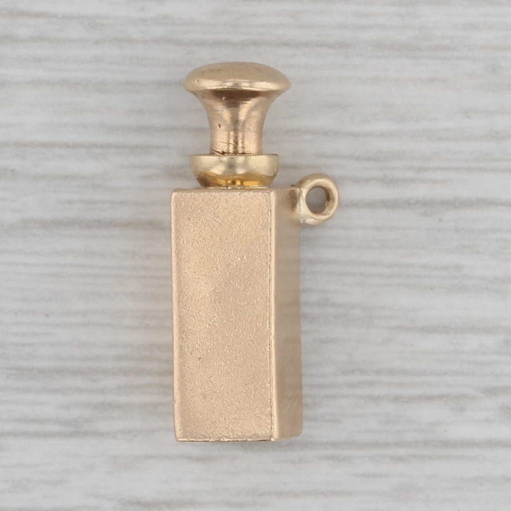 Gray Vintage Perfume Decanter Bottle Charm 14k Yellow Gold Pendant Opens