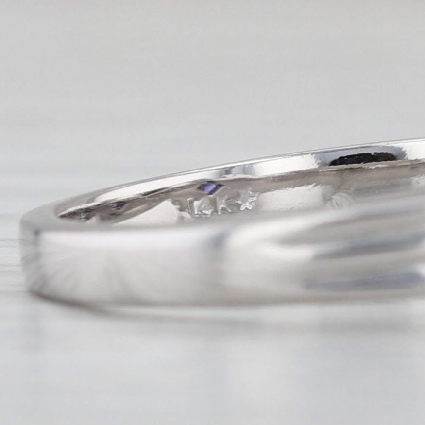 0.36ctw Blue Iolite Diamond Ring 14k White Gold Size 6