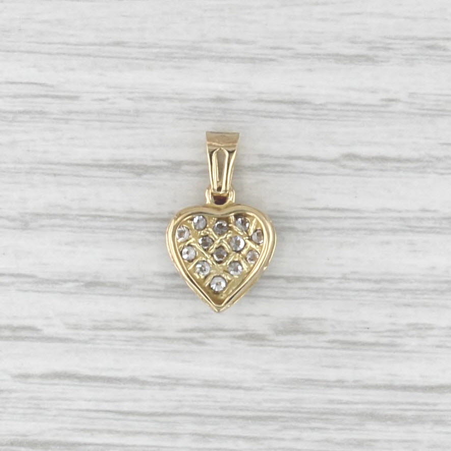0.33ctw Cubic Zirconia Heart Pendant 18k Yellow Gold Small Drop