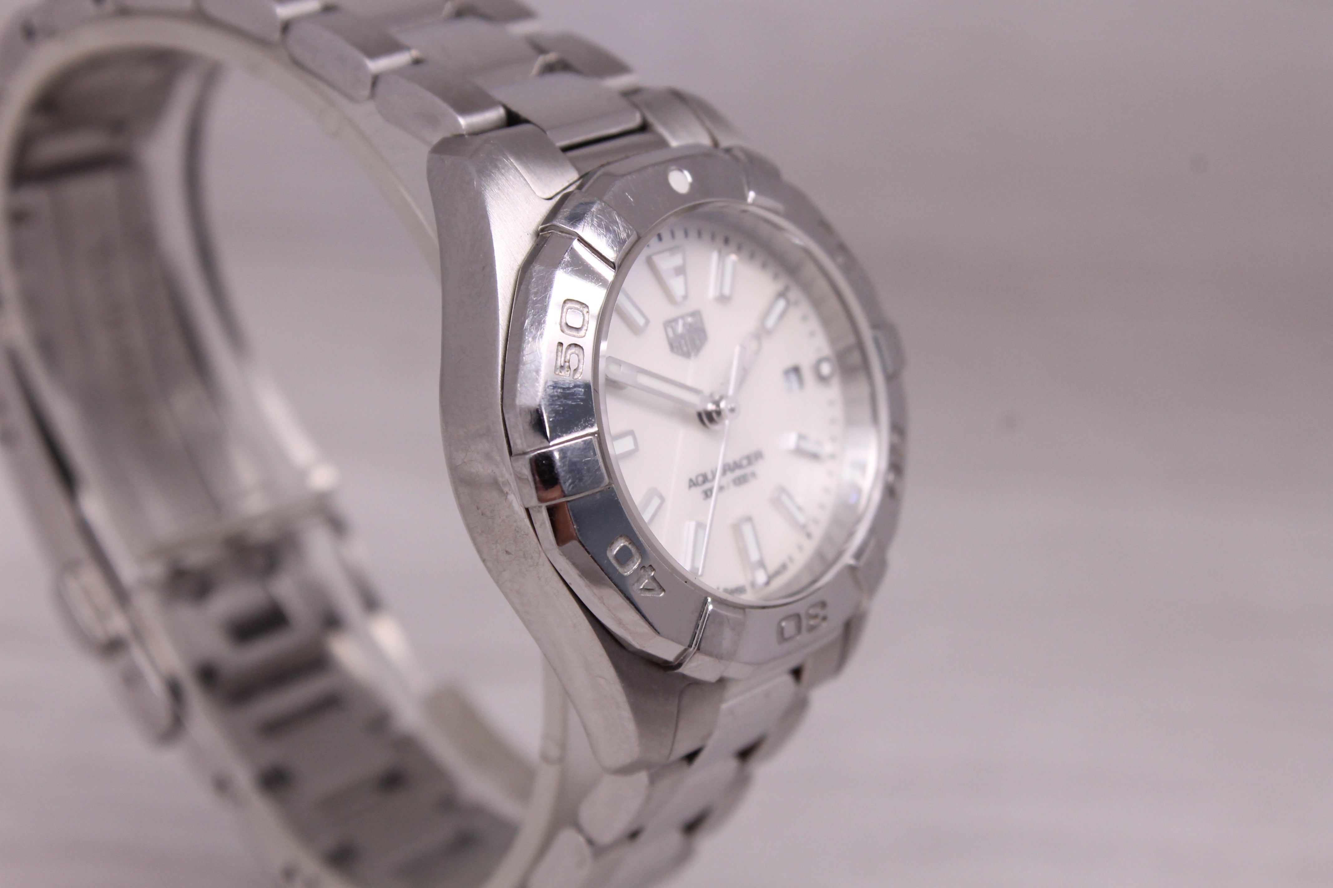 Tag Heuer Ladies Aquaracer Quartz Watch 27.5mm WBD1411 MOP Dial Swiss Date Box