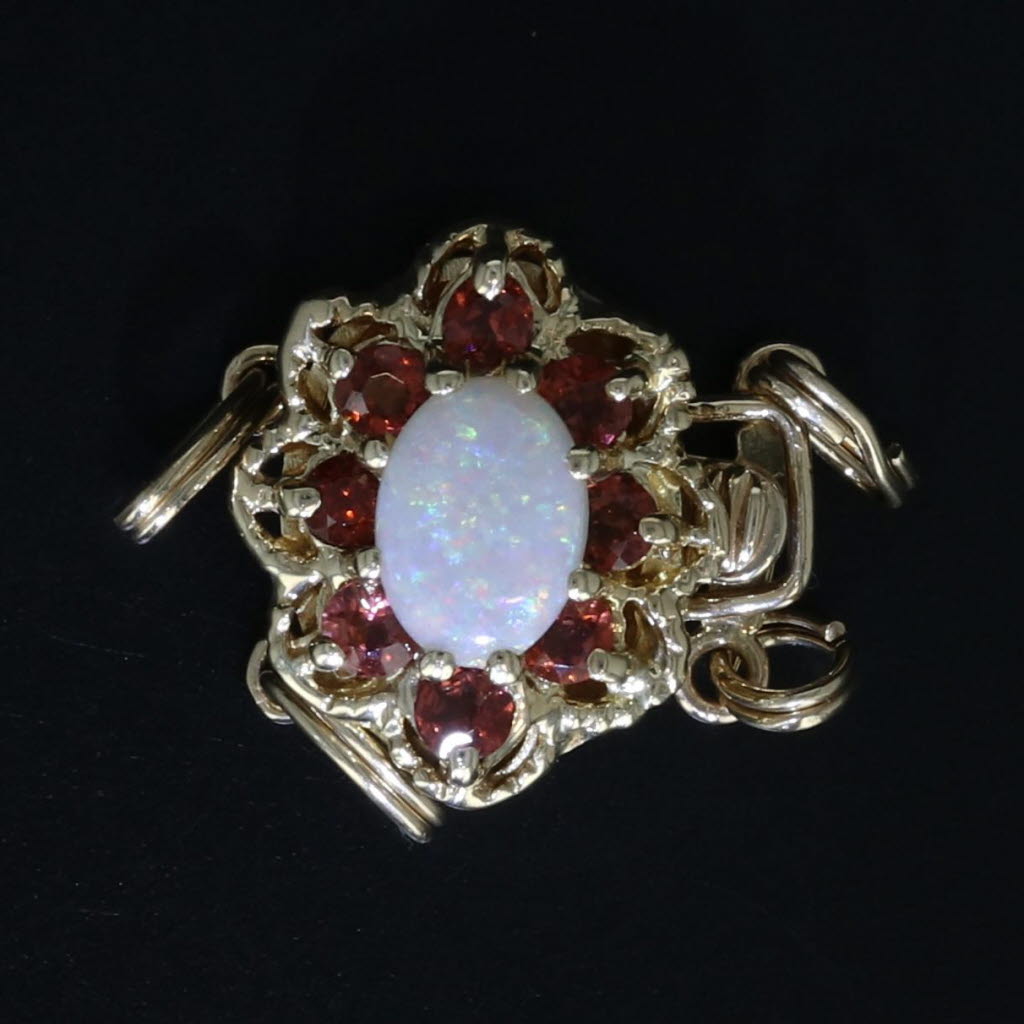 Black Vintage Richard Klein Opal Clasp Slide Bracelet Charm 14k Yellow Gold