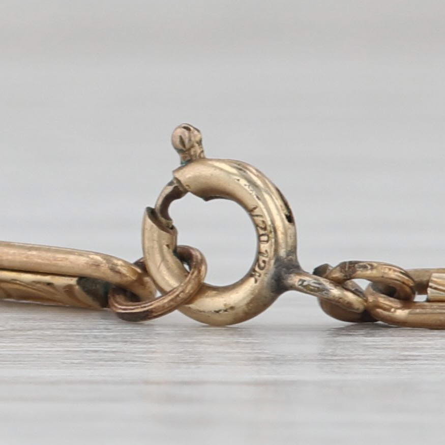 Antique Bar Link Necklace 1/20 12k Gold Filled 25" 2.8mm