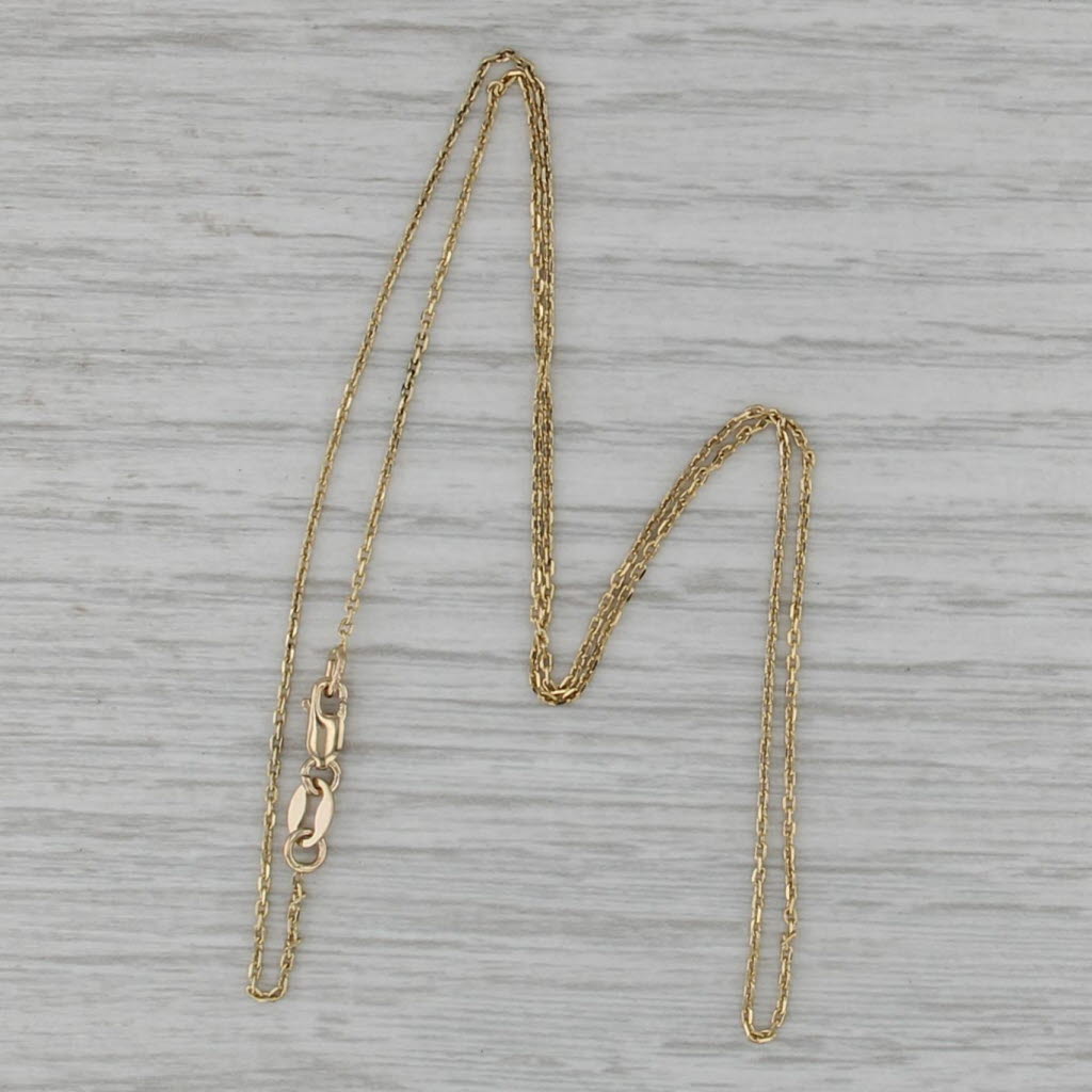 Cable Chain Necklace 14k Yellow Gold 16" 1mm