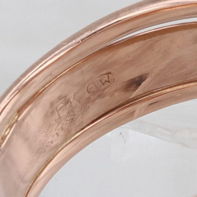 Rosy Brown 0.12ctw Soldered 3-Ring Diamond Bands 10k Rose Gold Size 8.25 Stackable Ring