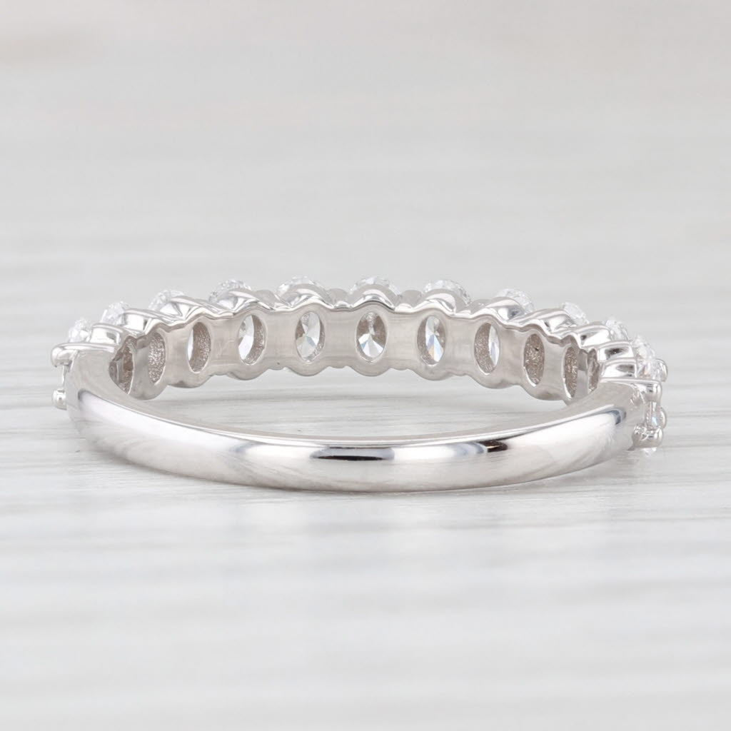 New 1.22ctw Lab Grown Diamond Wedding Band 14k White Gold Stackable Ring Sz 6.25