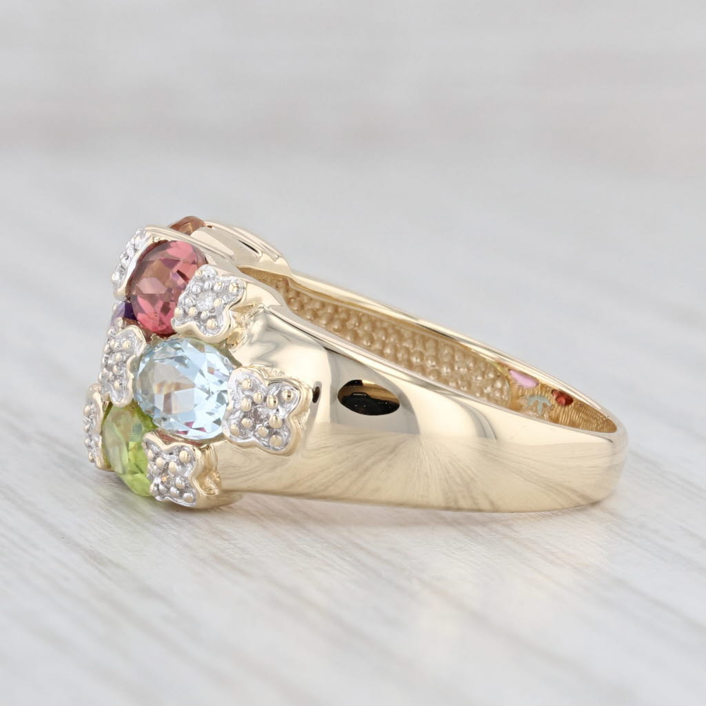 Light Gray 3.50ctw Gemstone Ring 14k Gold Topaz Garnet Peridot Tourmaline Amethyst Citrine