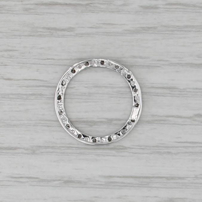 Diamond Eternity Circle Pendant Necklace 10k White Gold