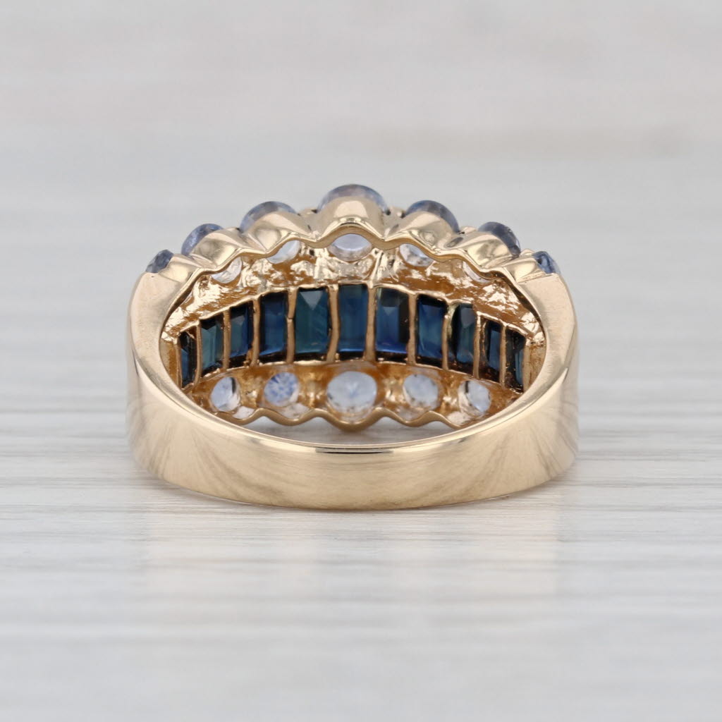 3.34ctw Light & Dark Blue Sapphire Ring 10k Yellow Gold Size 7.25