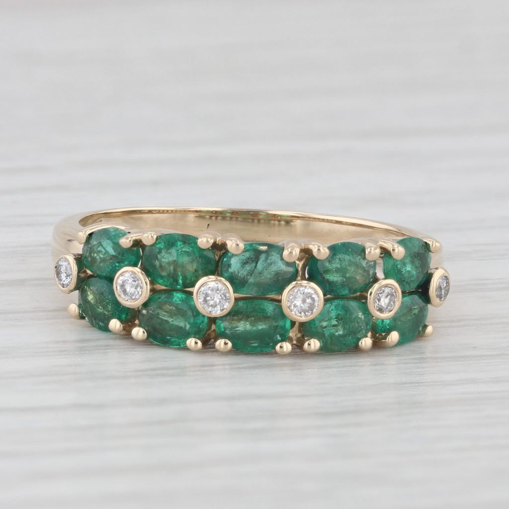 Light Gray 1.72ctw Emerald Diamond Ring 14k Yellow Gold Size 9 Stackable