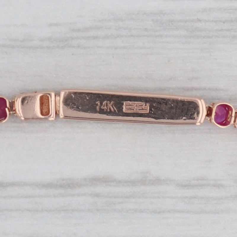 Effy 2ctw Pink Sapphire Tennis Bracelet 14k Rose Gold 7.5" 2mm