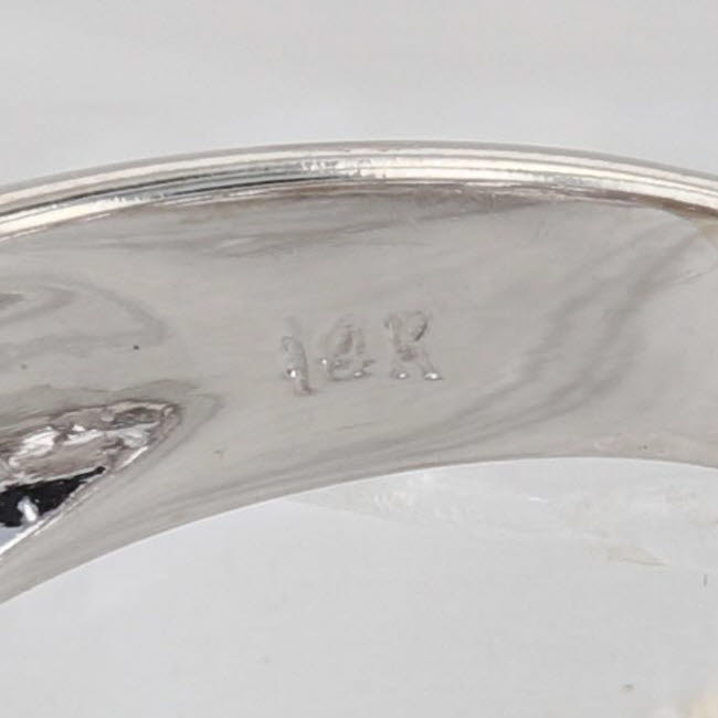 0.97ctw Scalloped Diamond Ring 14k White Gold Anniversary Band Size 6