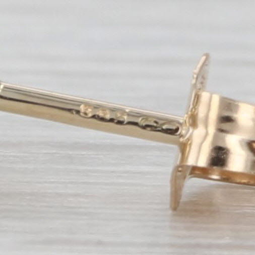 Saltwater Cultured Pearl Stud Earrings 14k Yellow Gold Round Solitaire Studs