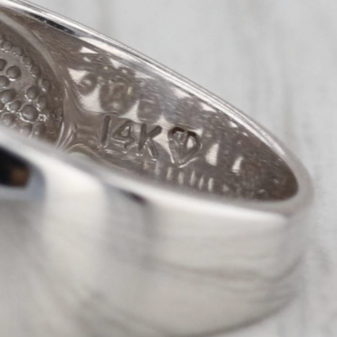 0.40ctw Diamond Zig Zag Ring 14k White Gold Ring 6.5 Tapering Band