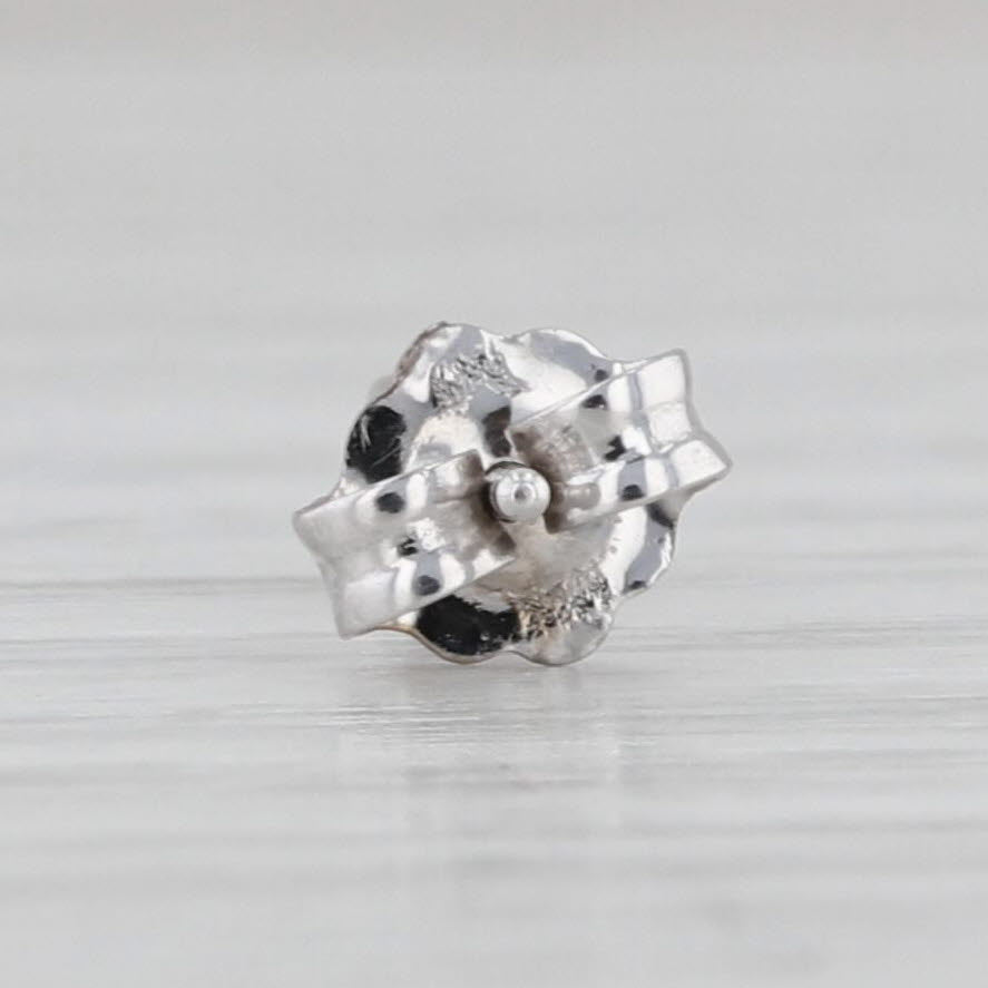 Light Gray Single 0.10ct Round Brilliant Diamond Solitaire Stud Earring 14k White Gold