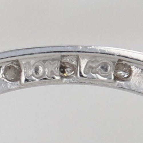 0.18ctw Diamond Eternity Circle Pendant 10k White Gold Floating Drop