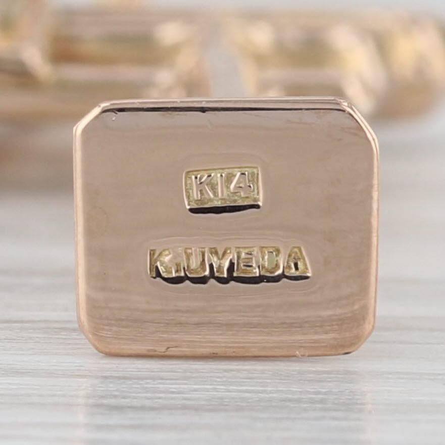 Vintage K Uyeda Large Japanese Tori Gate Pendant 14k Gold Japan Souvenir Charm